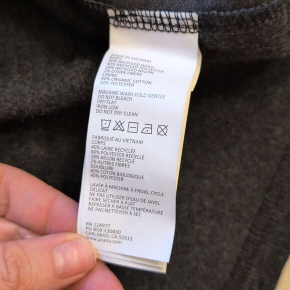 NWT Prana Route Tracker Sweater Jacket Dark Iron Grey Full Zip Size L - Picture 6 of 12